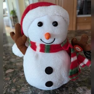 Mimicking talking snowman.